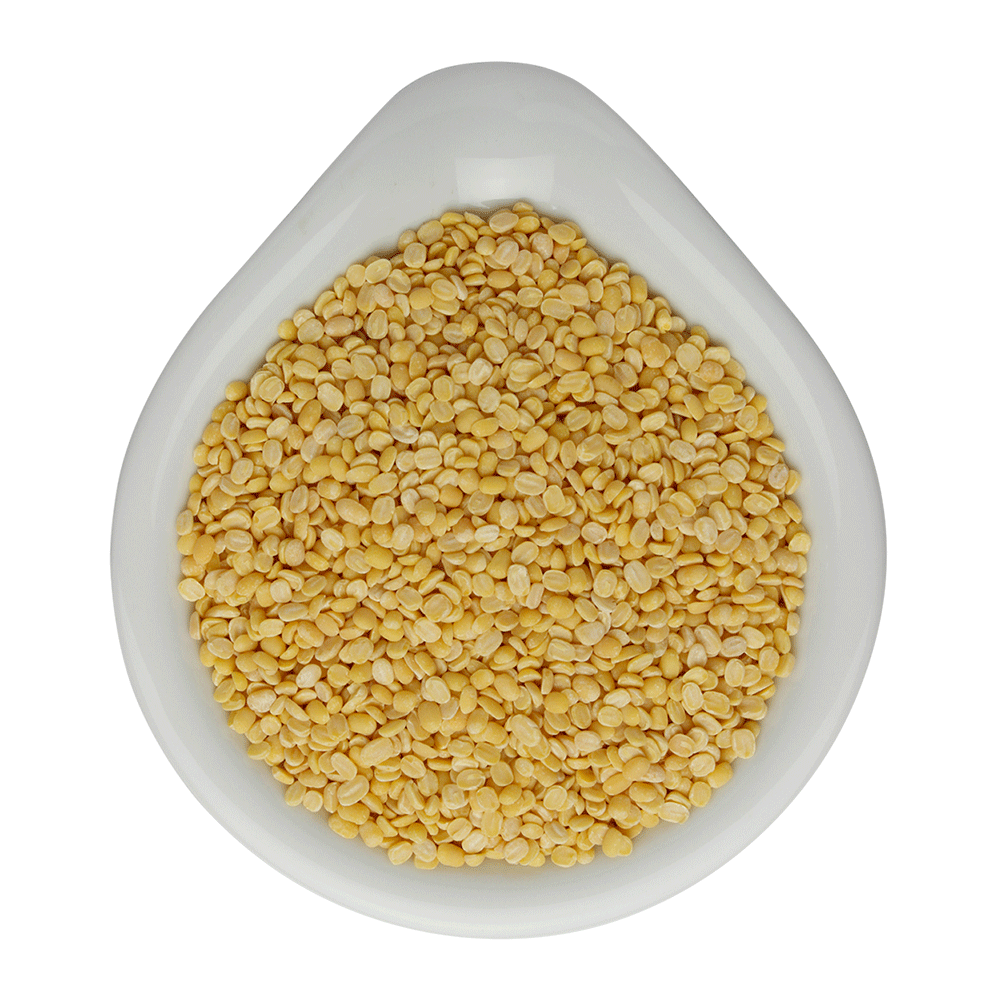 Schale Bio Mung Dal halbierte Ming Linsen